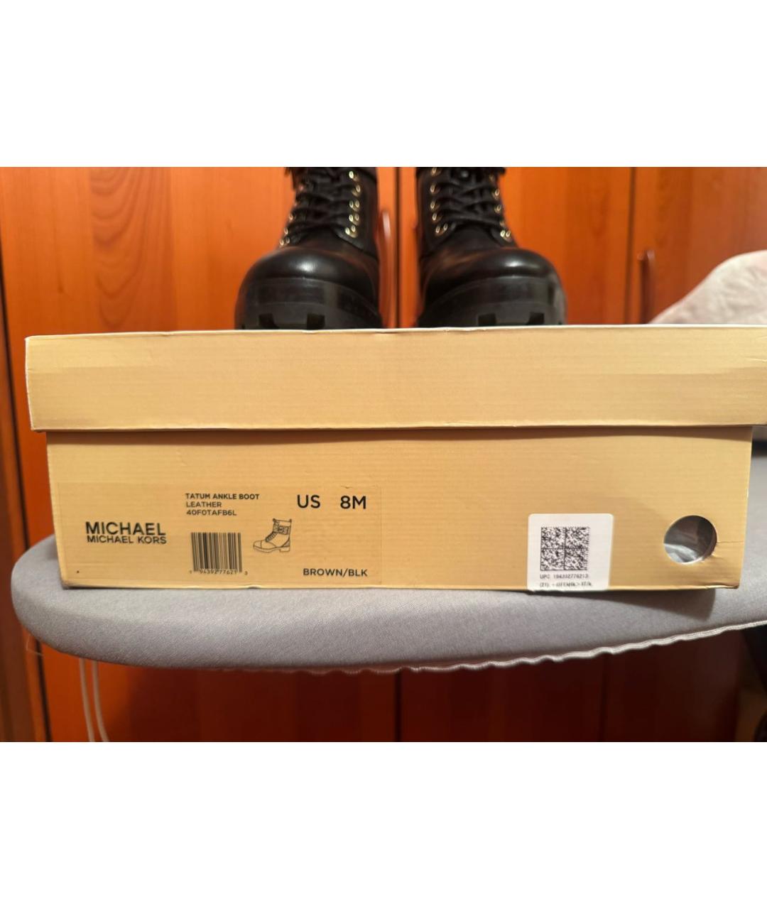 MICHAEL KORS Черные кожаные сапоги, фото 6