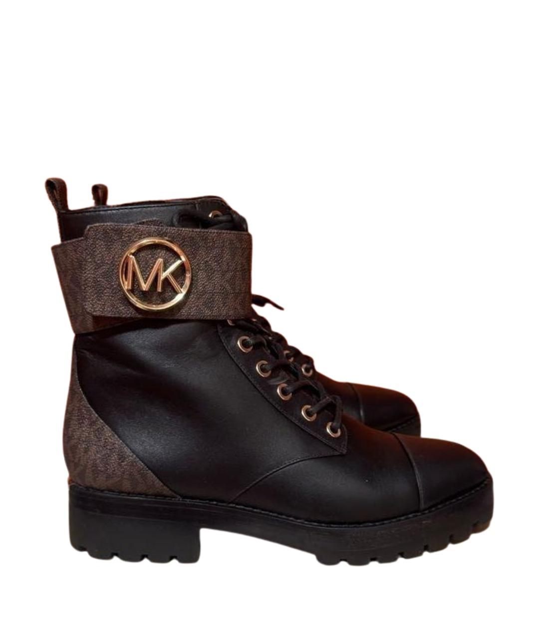 MICHAEL KORS Черные кожаные сапоги, фото 1