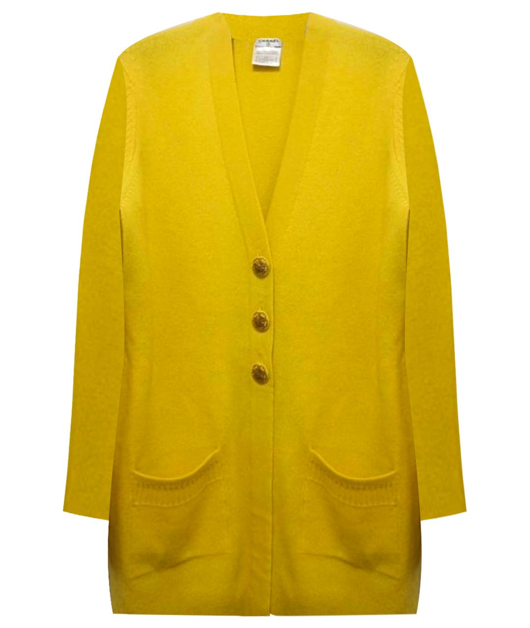 CHANEL Желтое кашемировое повседневное платье, фото 1