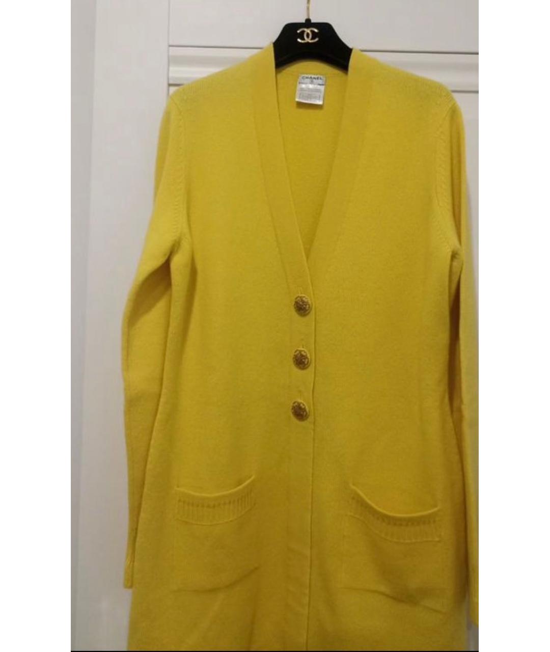 CHANEL Желтое кашемировое повседневное платье, фото 5