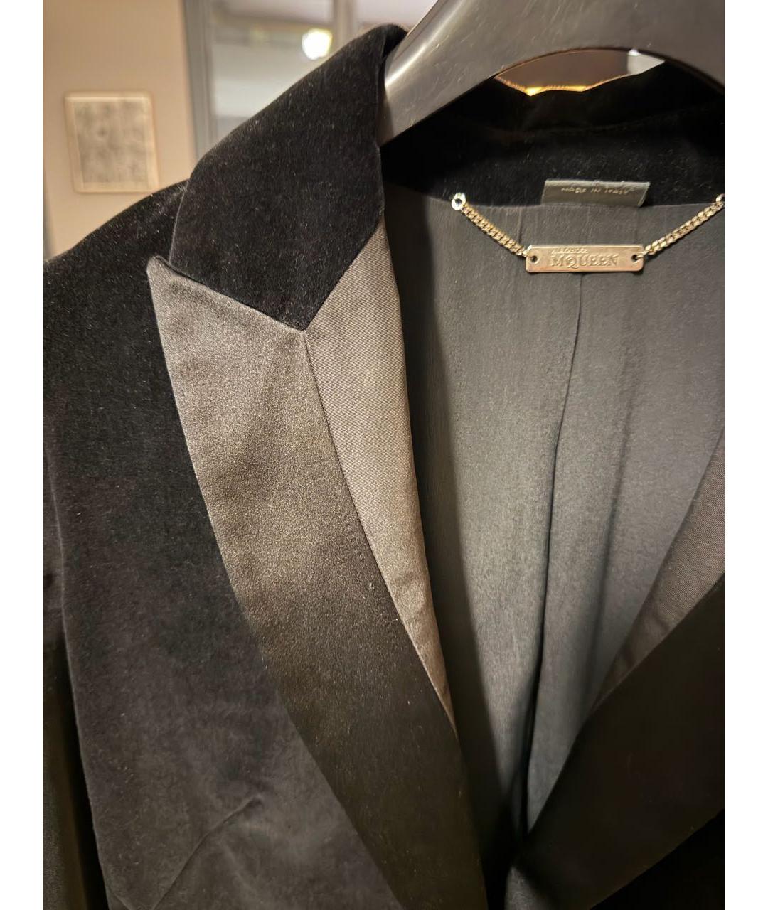 ALEXANDER MCQUEEN Черный бархатный жакет/пиджак, фото 4