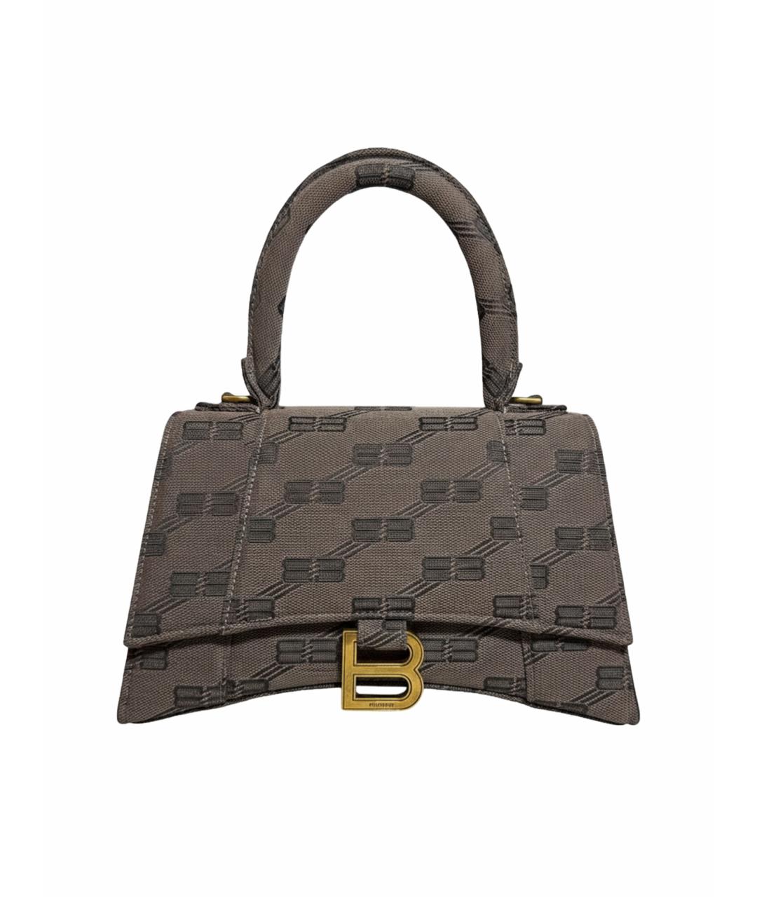 BALENCIAGA Коричневая жаккардовая сумка через плечо, фото 1