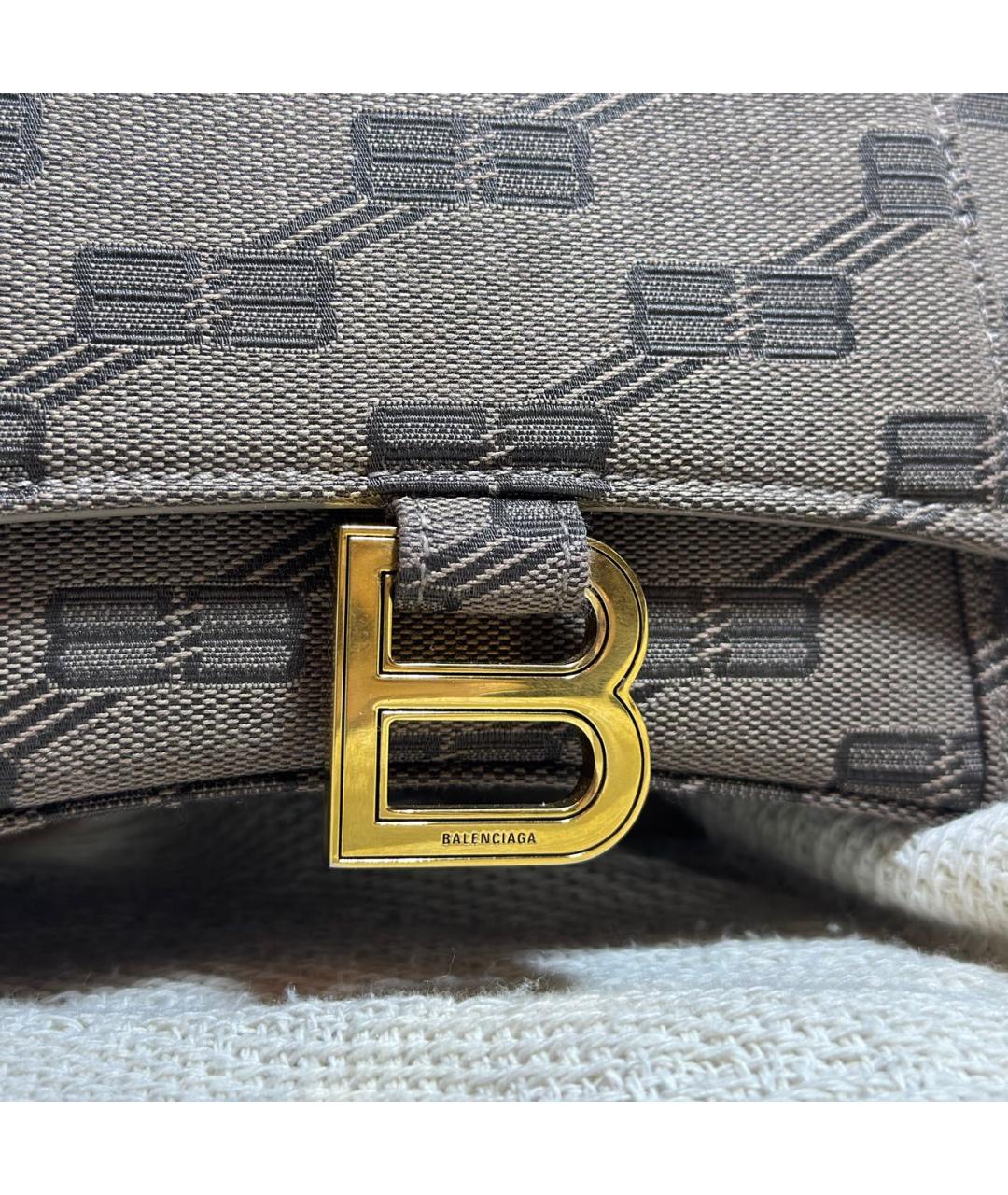 BALENCIAGA Коричневая жаккардовая сумка через плечо, фото 5