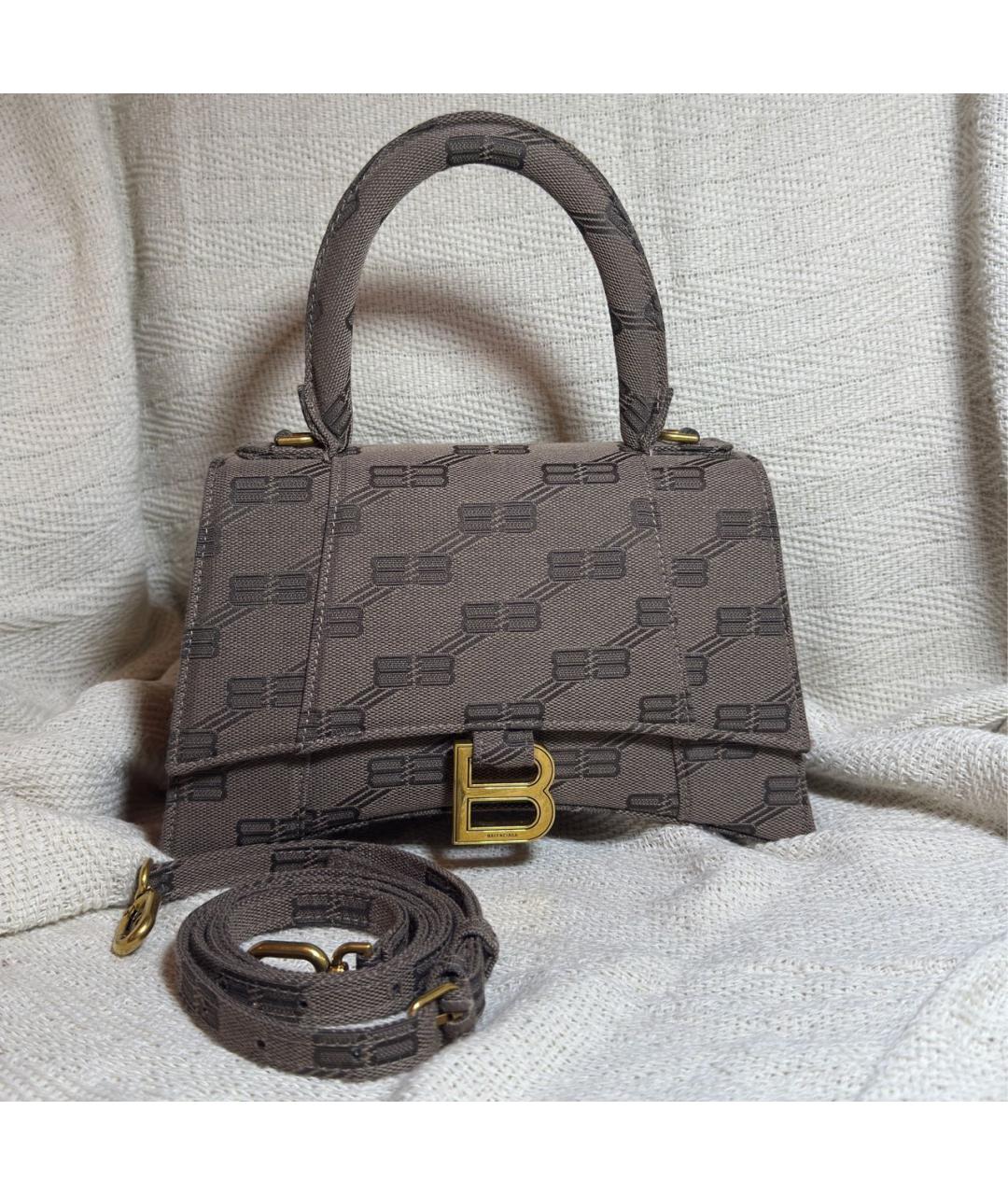BALENCIAGA Коричневая жаккардовая сумка через плечо, фото 6