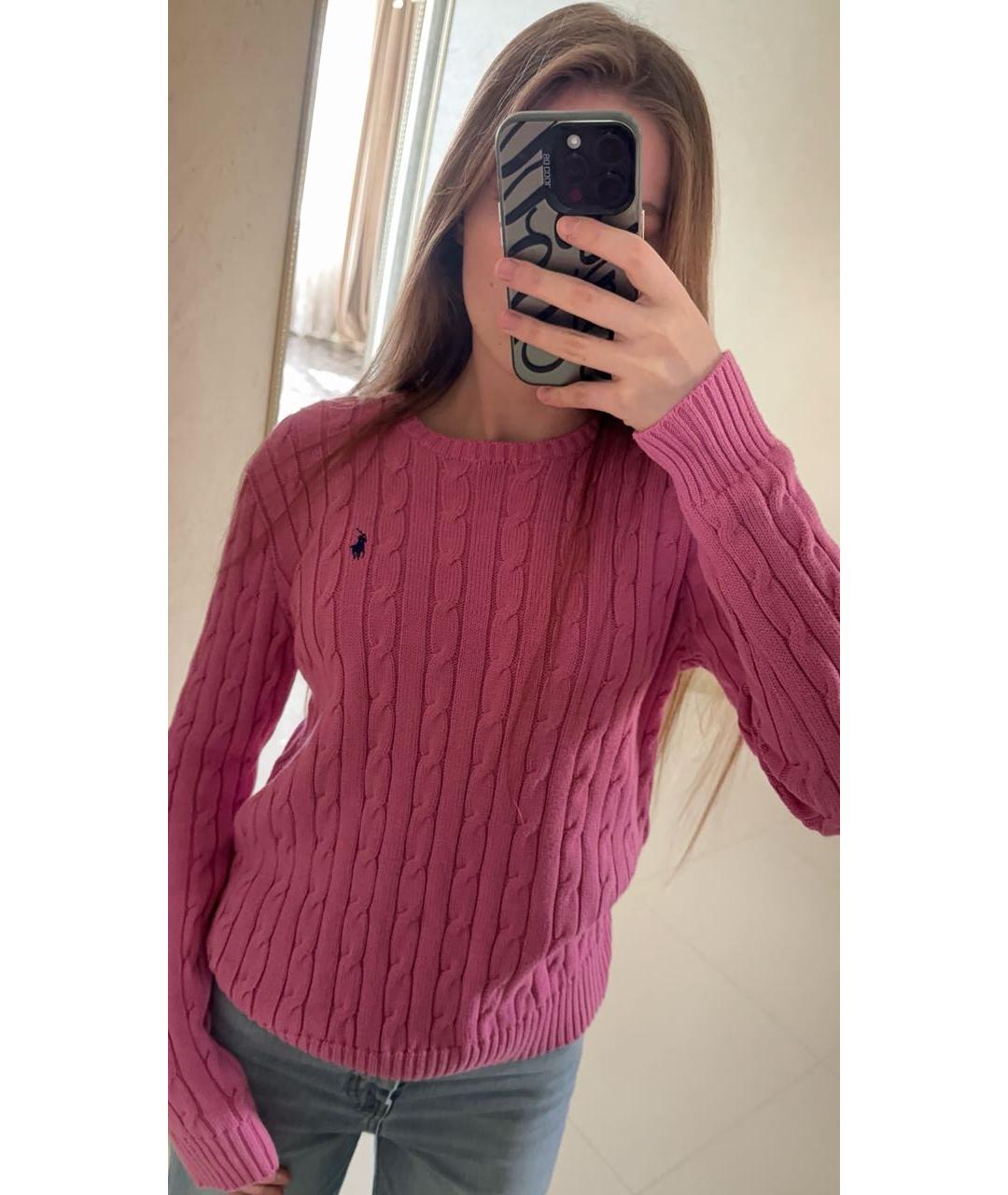 POLO RALPH LAUREN Розовый хлопковый джемпер / свитер, фото 4