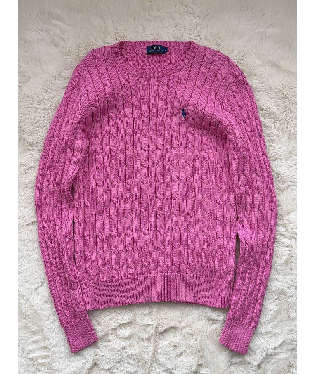 POLO RALPH LAUREN Розовый хлопковый джемпер / свитер, фото 5