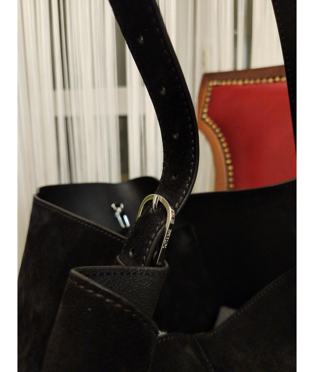 TOTEME Коричневая замшевая сумка тоут, фото 4