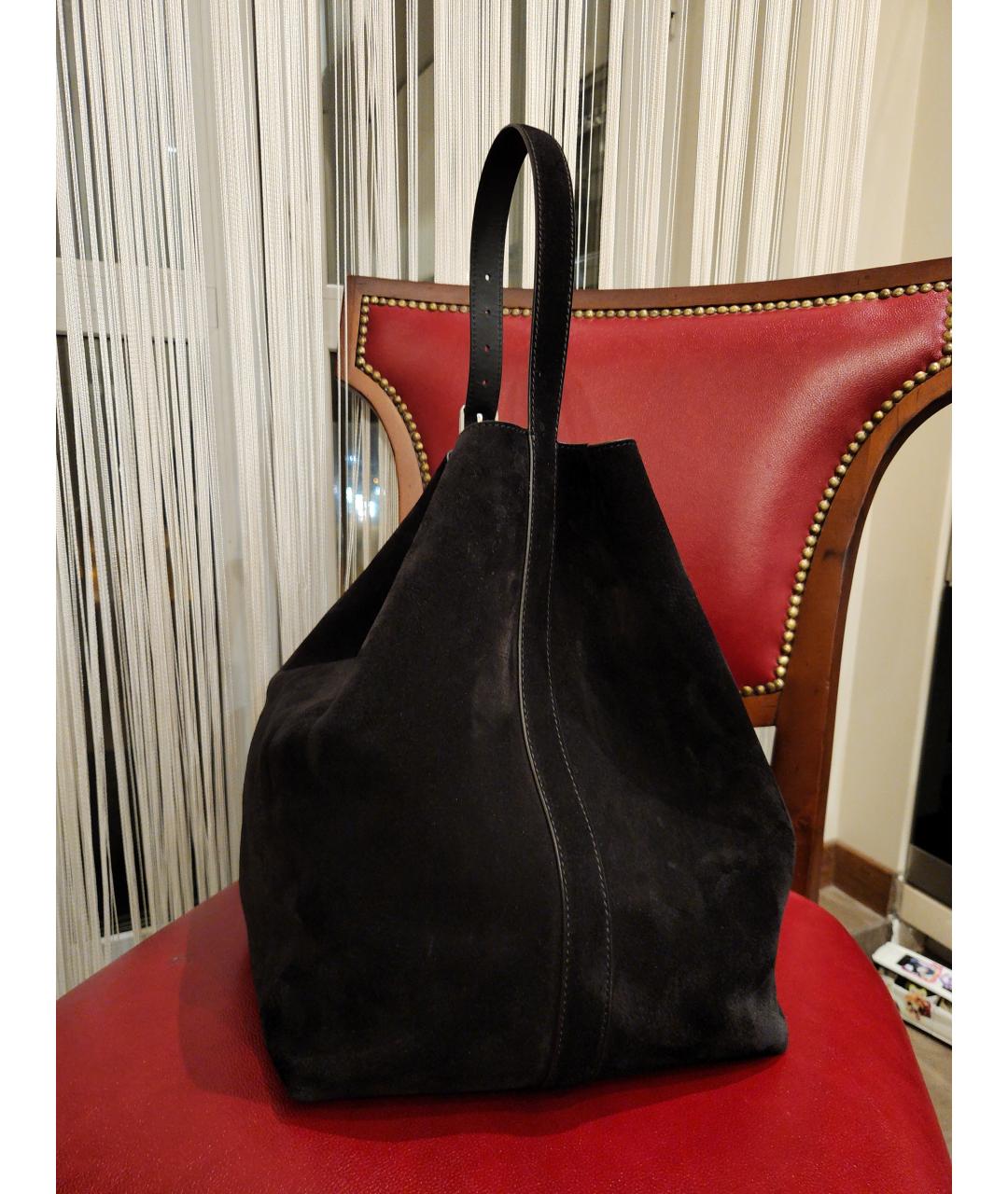 TOTEME Коричневая замшевая сумка тоут, фото 7