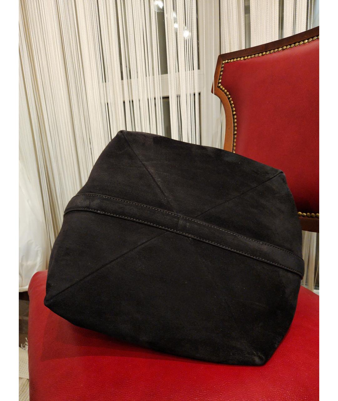 TOTEME Коричневая замшевая сумка тоут, фото 5