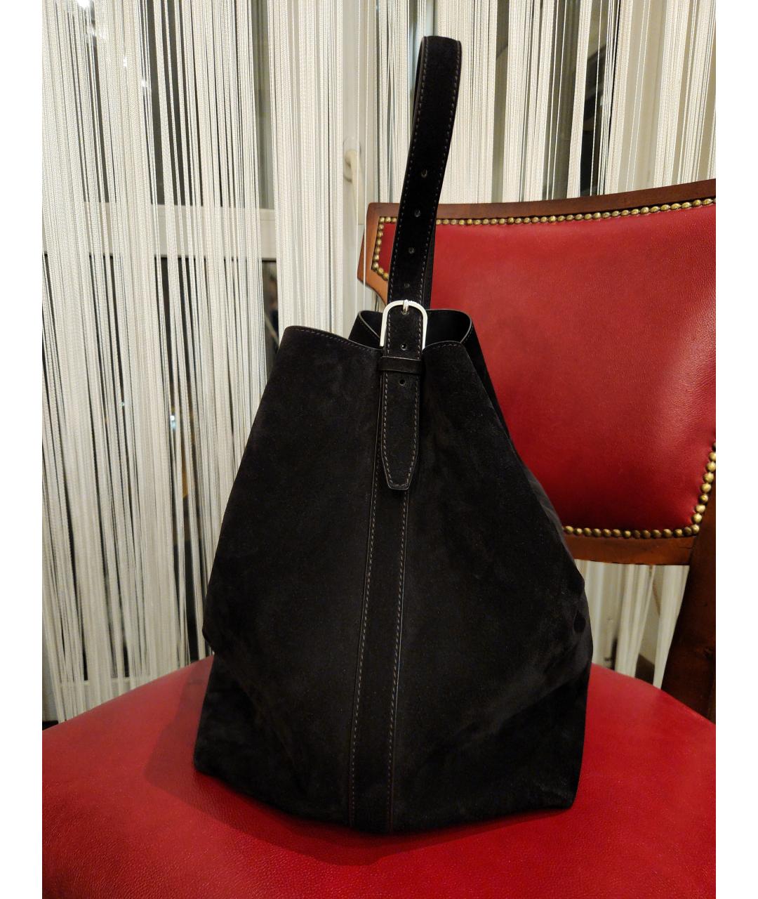 TOTEME Коричневая замшевая сумка тоут, фото 3