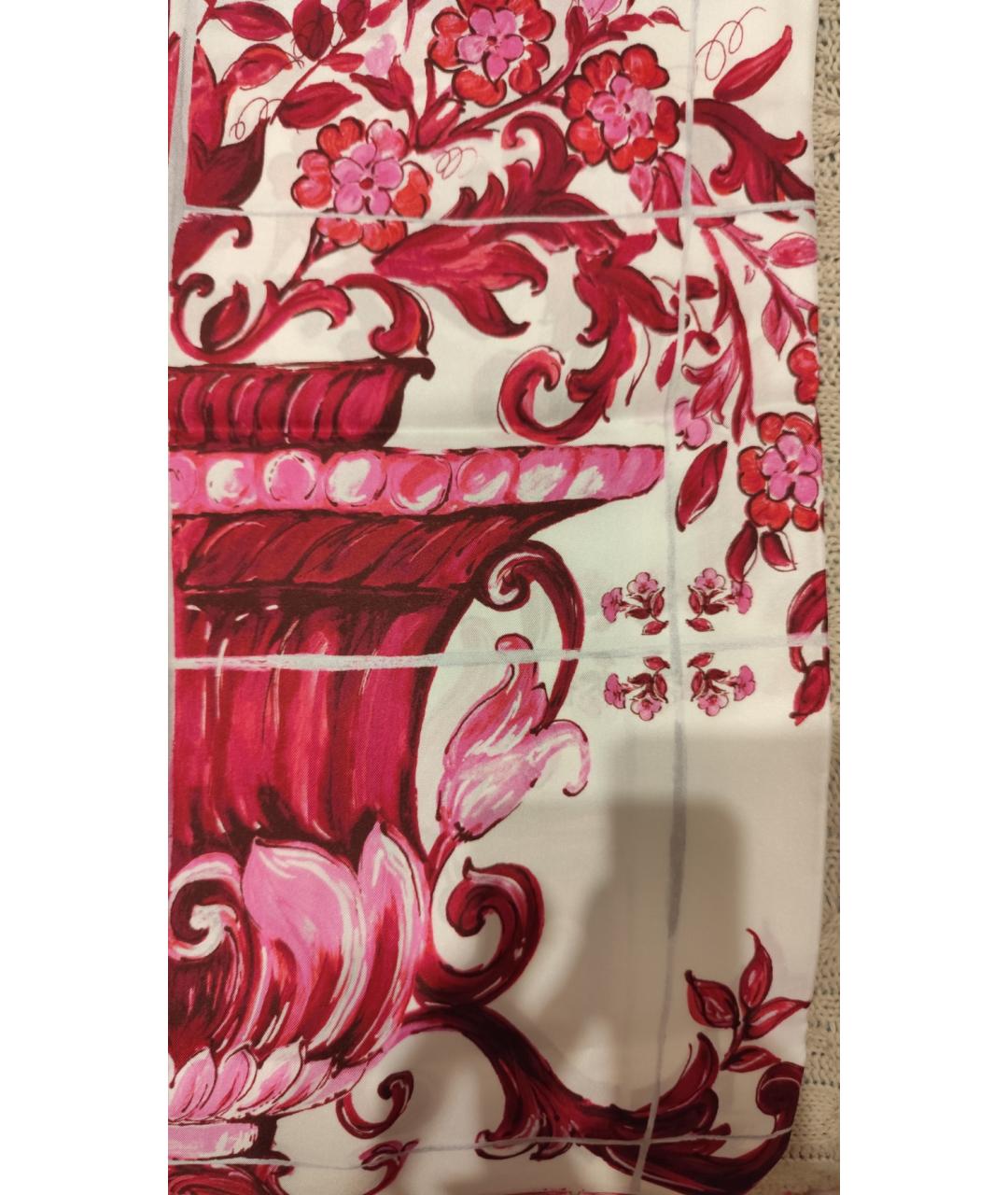 DOLCE&GABBANA Красный шелковый шарф, фото 6