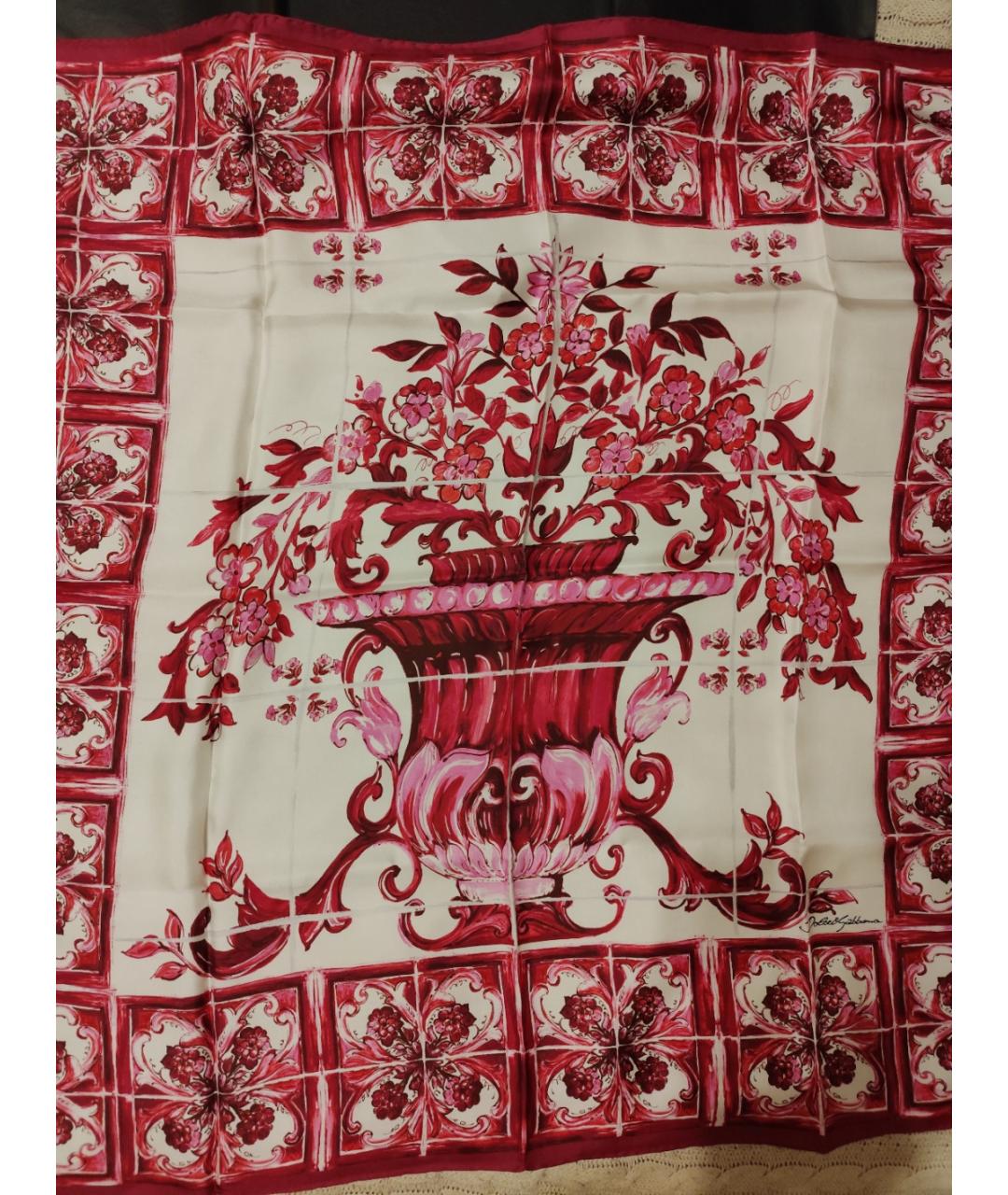 DOLCE&GABBANA Красный шелковый шарф, фото 9
