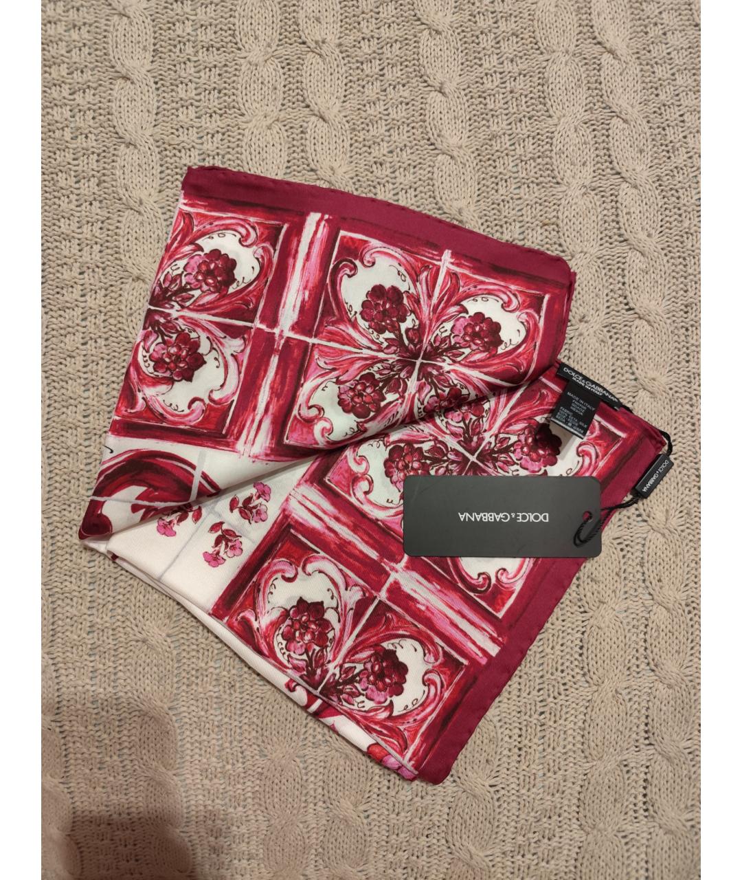 DOLCE&GABBANA Красный шелковый шарф, фото 10