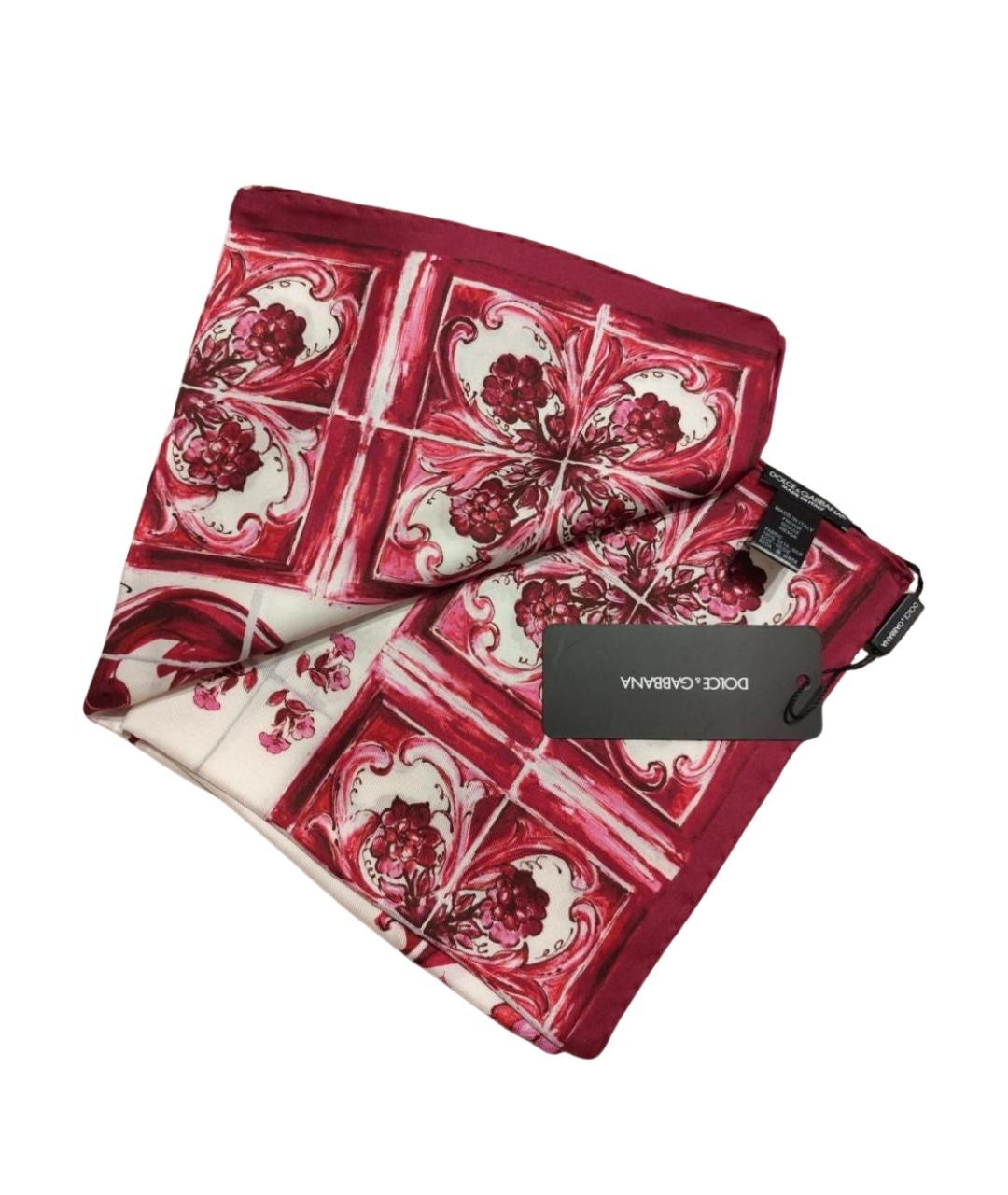 DOLCE&GABBANA Красный шелковый шарф, фото 1