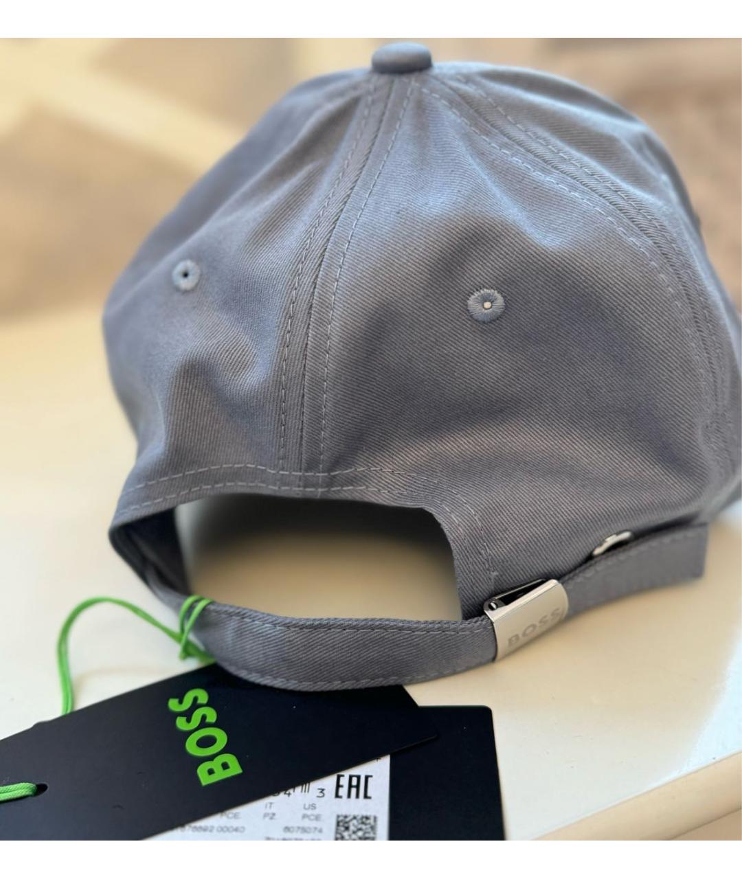 HUGO BOSS Серая хлопковая кепка/бейсболка, фото 7