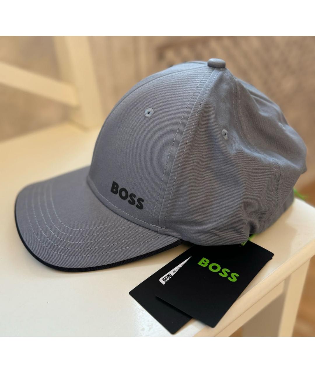 HUGO BOSS Серая хлопковая кепка/бейсболка, фото 6