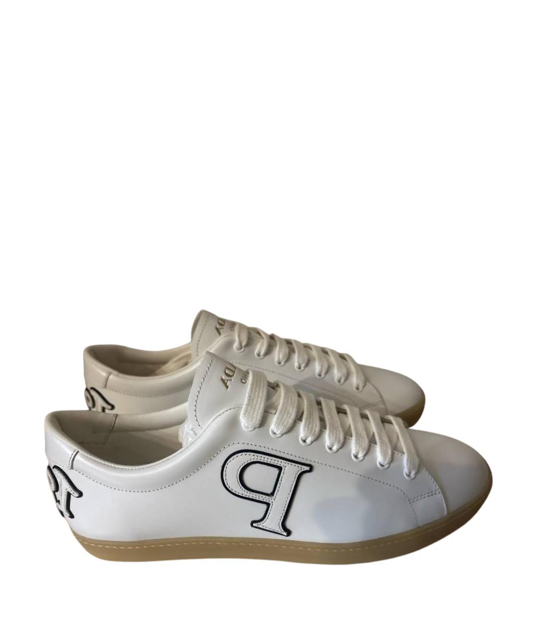 PRADA Белые кожаные кроссовки, фото 6