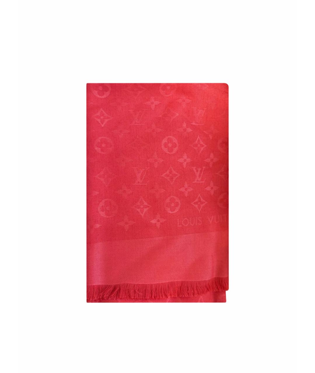 LOUIS VUITTON Коралловый шерстяной платок, фото 1