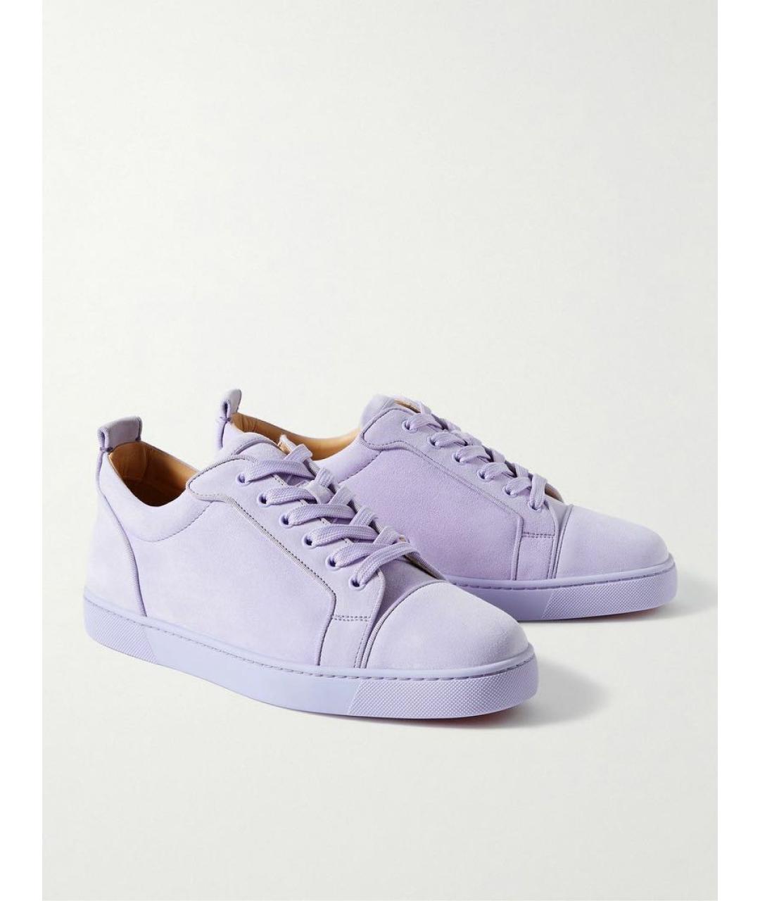 CHRISTIAN LOUBOUTIN Фиолетовые кожаные низкие кроссовки / кеды, фото 5