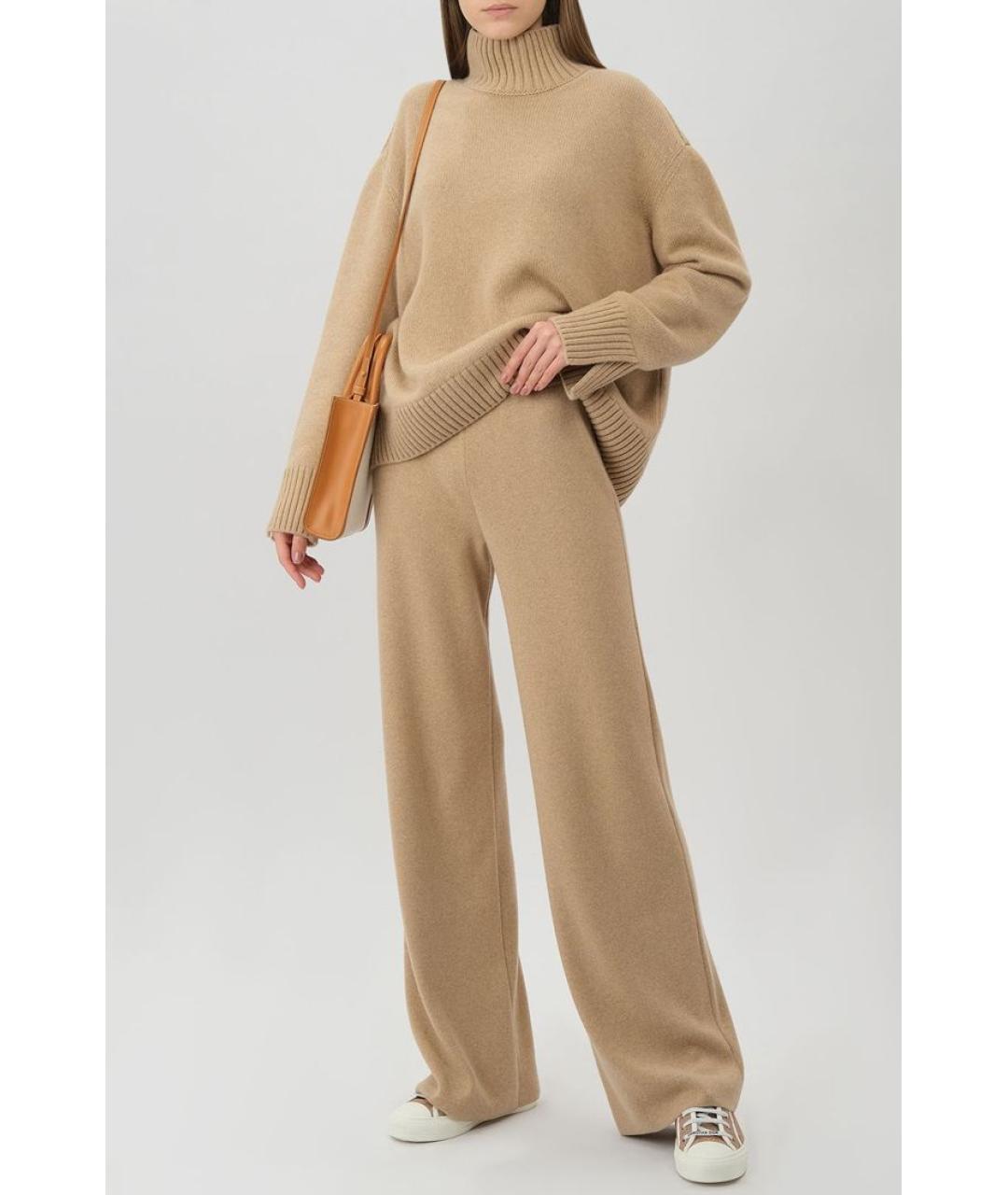 LORO PIANA Бежевые прямые брюки, фото 2