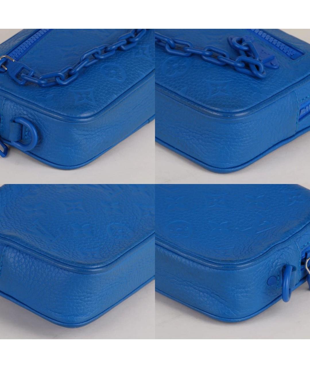LOUIS VUITTON Синяя кожаная барсетка, фото 8