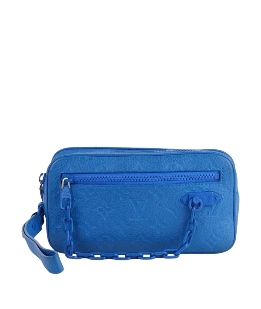 LOUIS VUITTON Синяя кожаная барсетка, фото 1