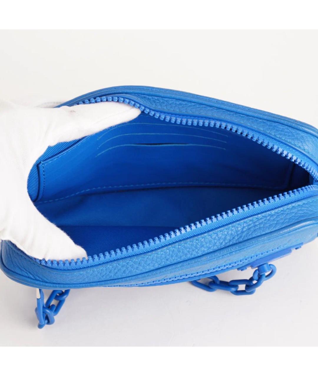 LOUIS VUITTON Синяя кожаная барсетка, фото 7
