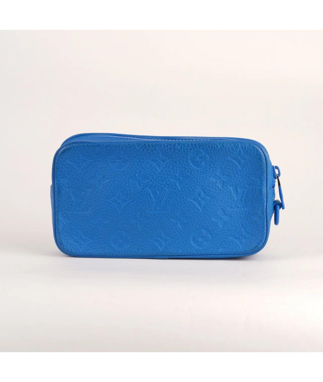 LOUIS VUITTON Синяя кожаная барсетка, фото 3