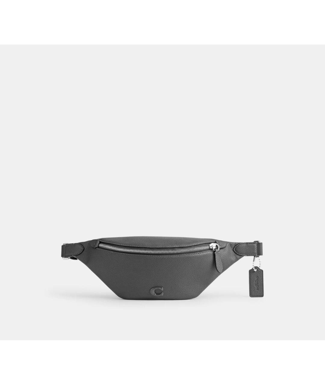 COACH Серая кожаная поясная сумка, фото 9