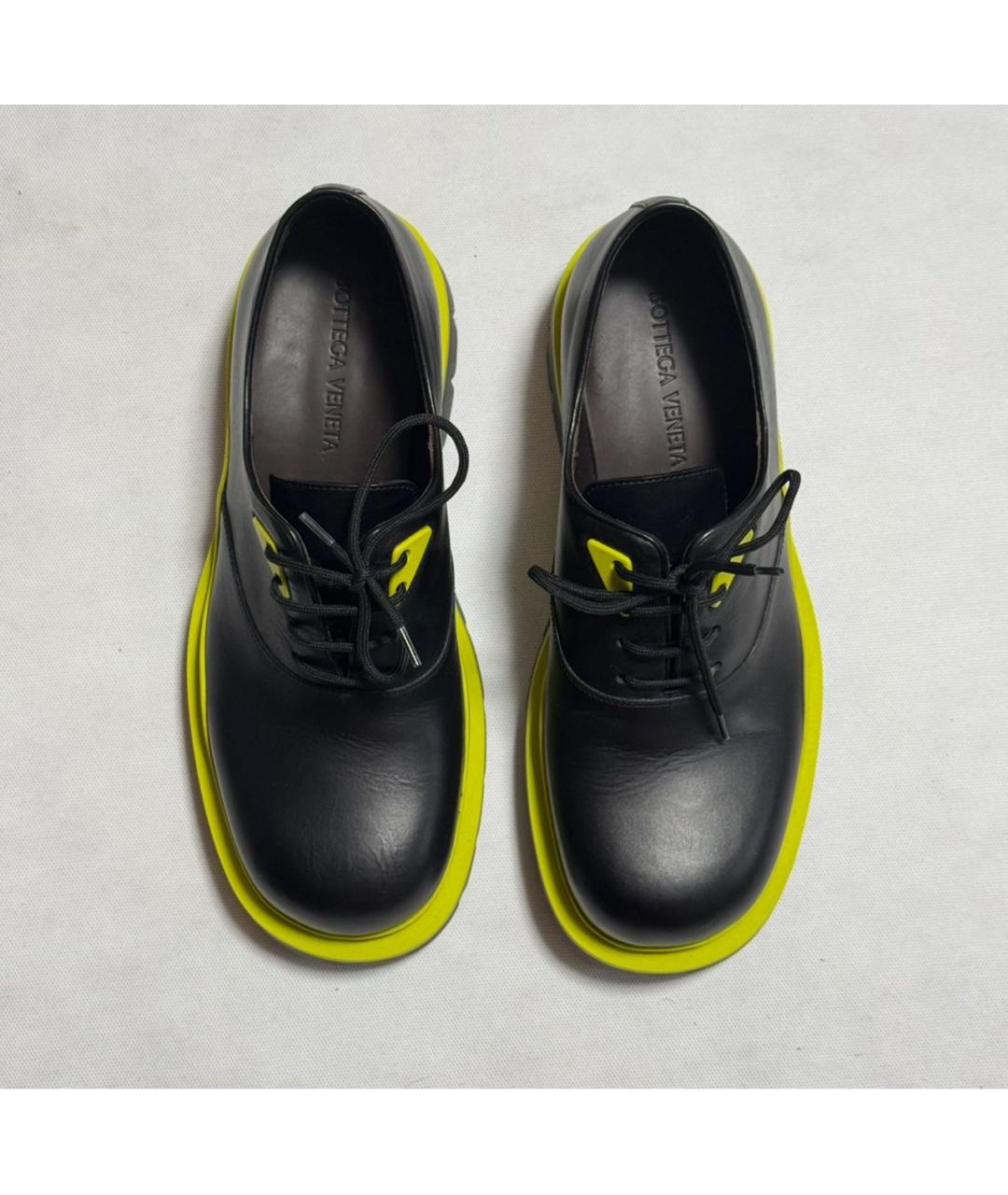 BOTTEGA VENETA Черные кожаные низкие ботинки, фото 2