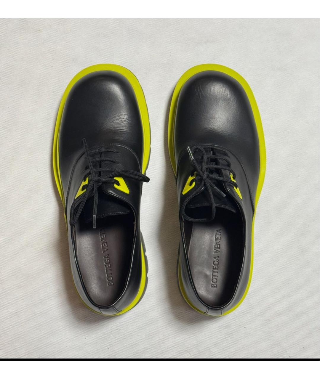BOTTEGA VENETA Черные кожаные низкие ботинки, фото 3