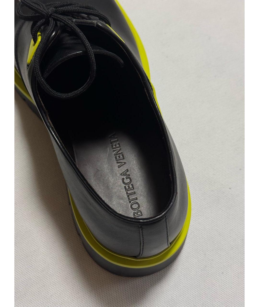 BOTTEGA VENETA Черные кожаные низкие ботинки, фото 5