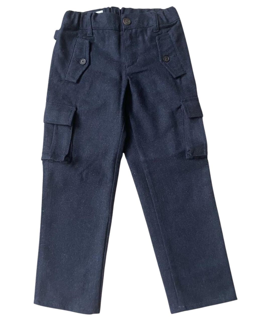 GUCCI Темно-синие шерстяные брюки и шорты, фото 1