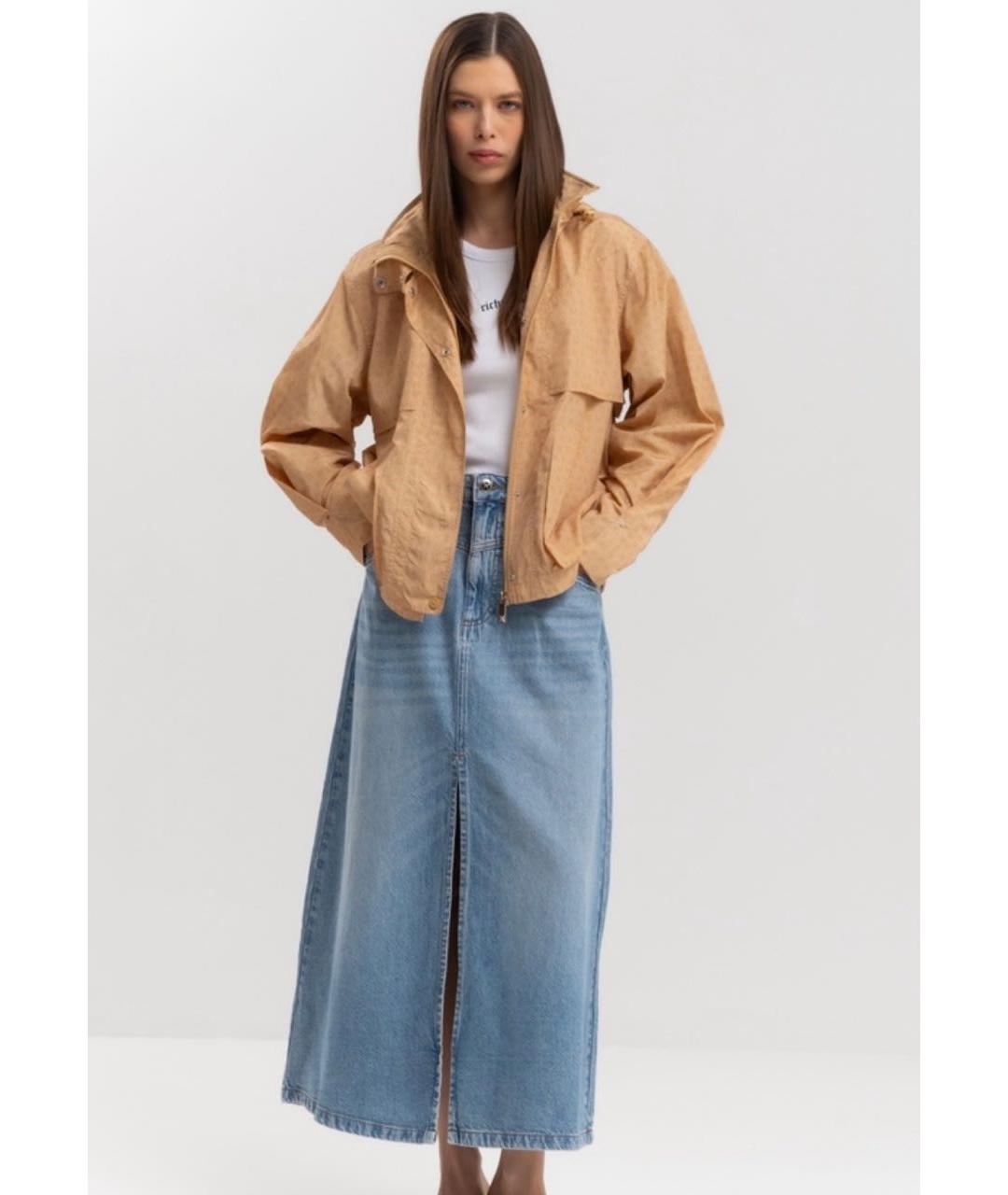 JOHN RICHMOND Горчичная полиэстеровая куртка, фото 3