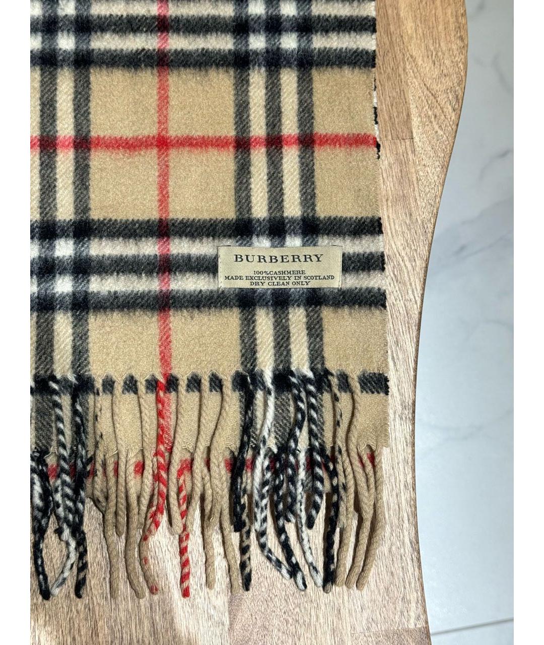 BURBERRY Бежевый кашемировый шарф, фото 2