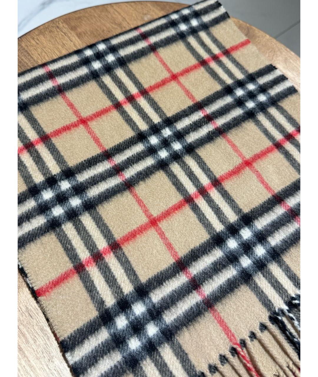 BURBERRY Бежевый кашемировый шарф, фото 3