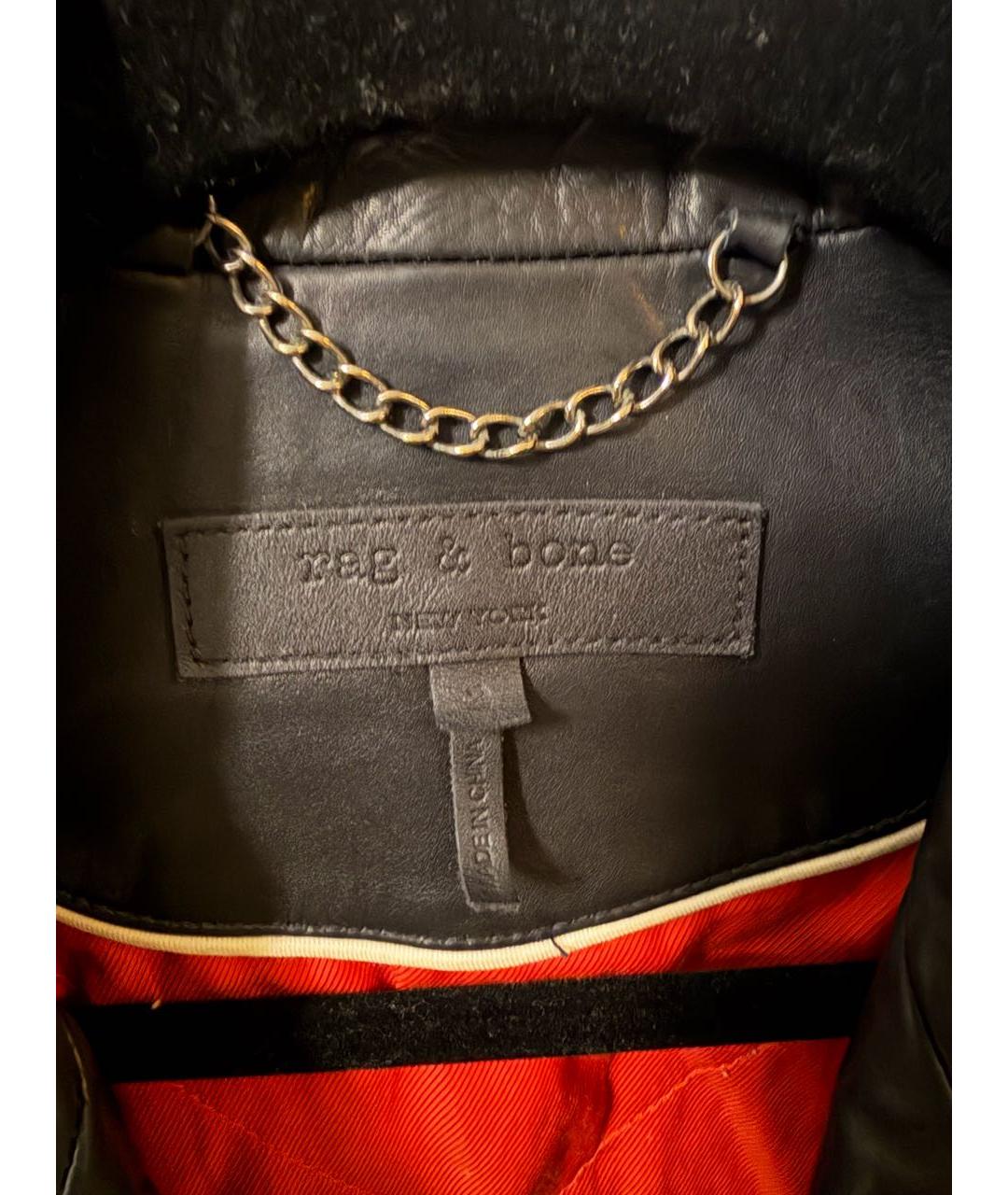 RAG & BONE Черная кожаная куртка, фото 3