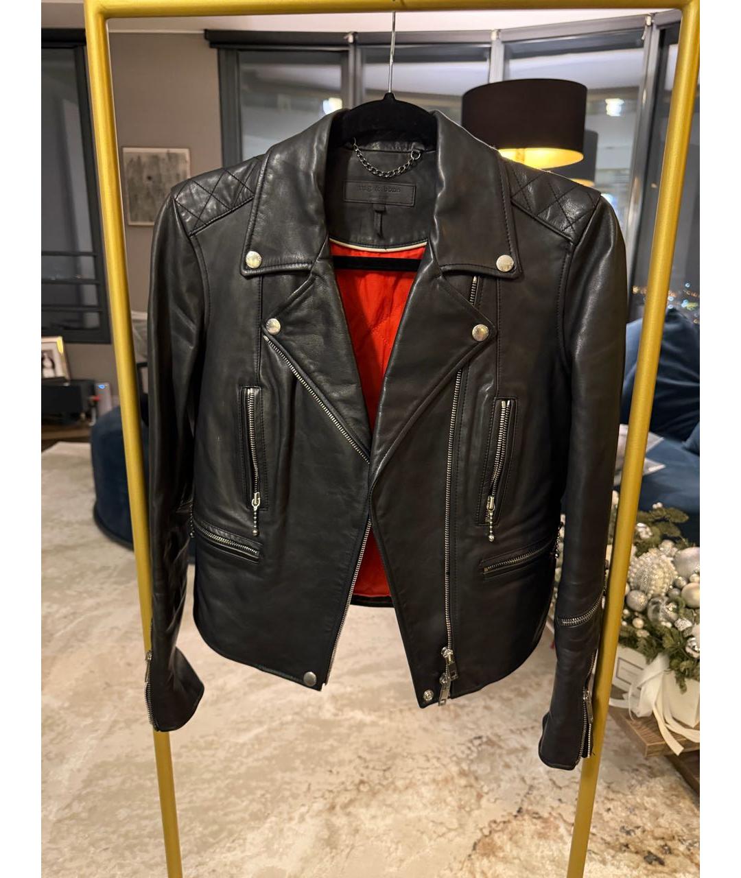 RAG & BONE Черная кожаная куртка, фото 5