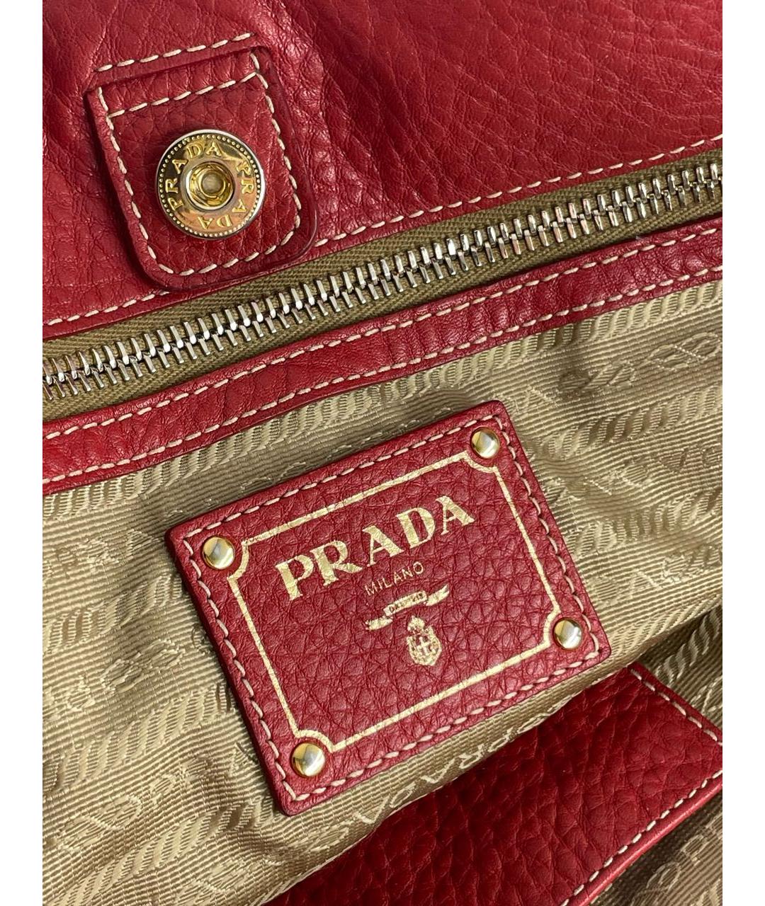 PRADA Красная кожаная сумка через плечо, фото 5