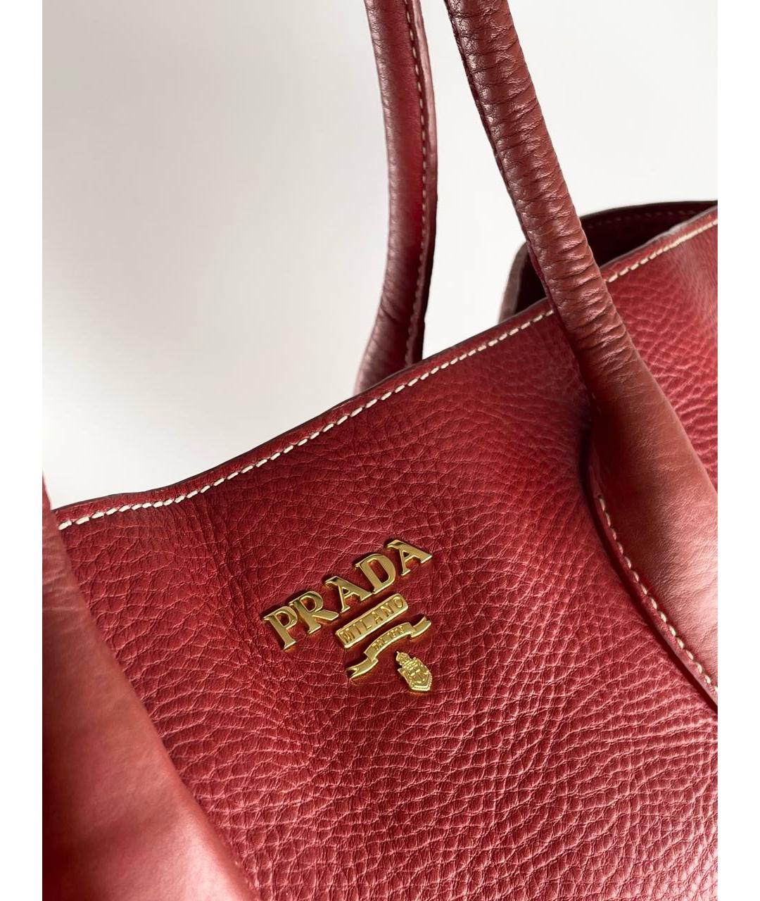 PRADA Красная кожаная сумка через плечо, фото 2