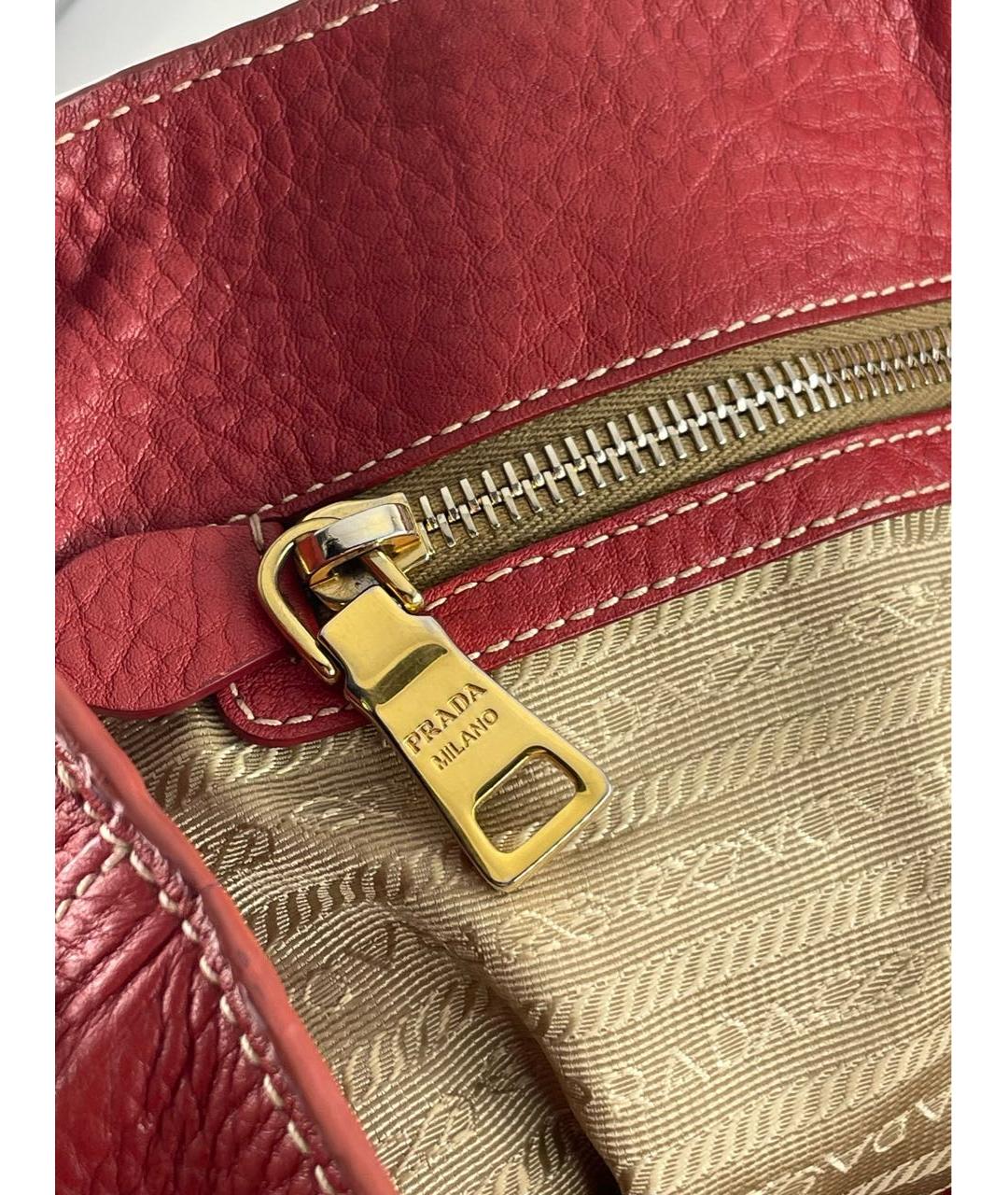 PRADA Красная кожаная сумка через плечо, фото 6
