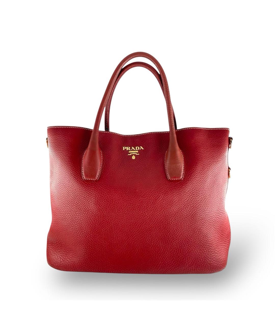 PRADA Красная кожаная сумка через плечо, фото 9