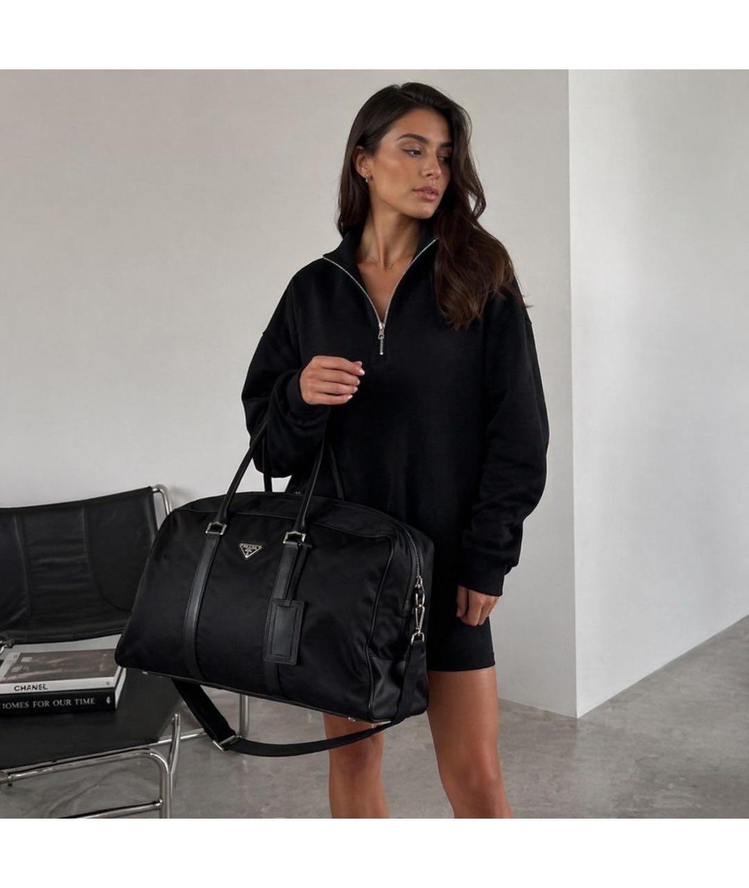 PRADA Черная тканевая дорожная/спортивная сумка, фото 5