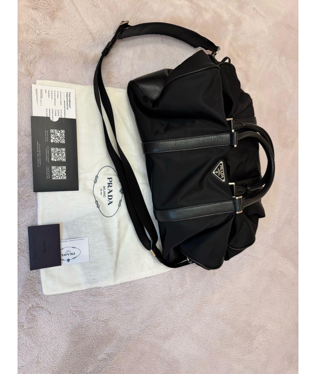 PRADA Черная тканевая дорожная/спортивная сумка, фото 6