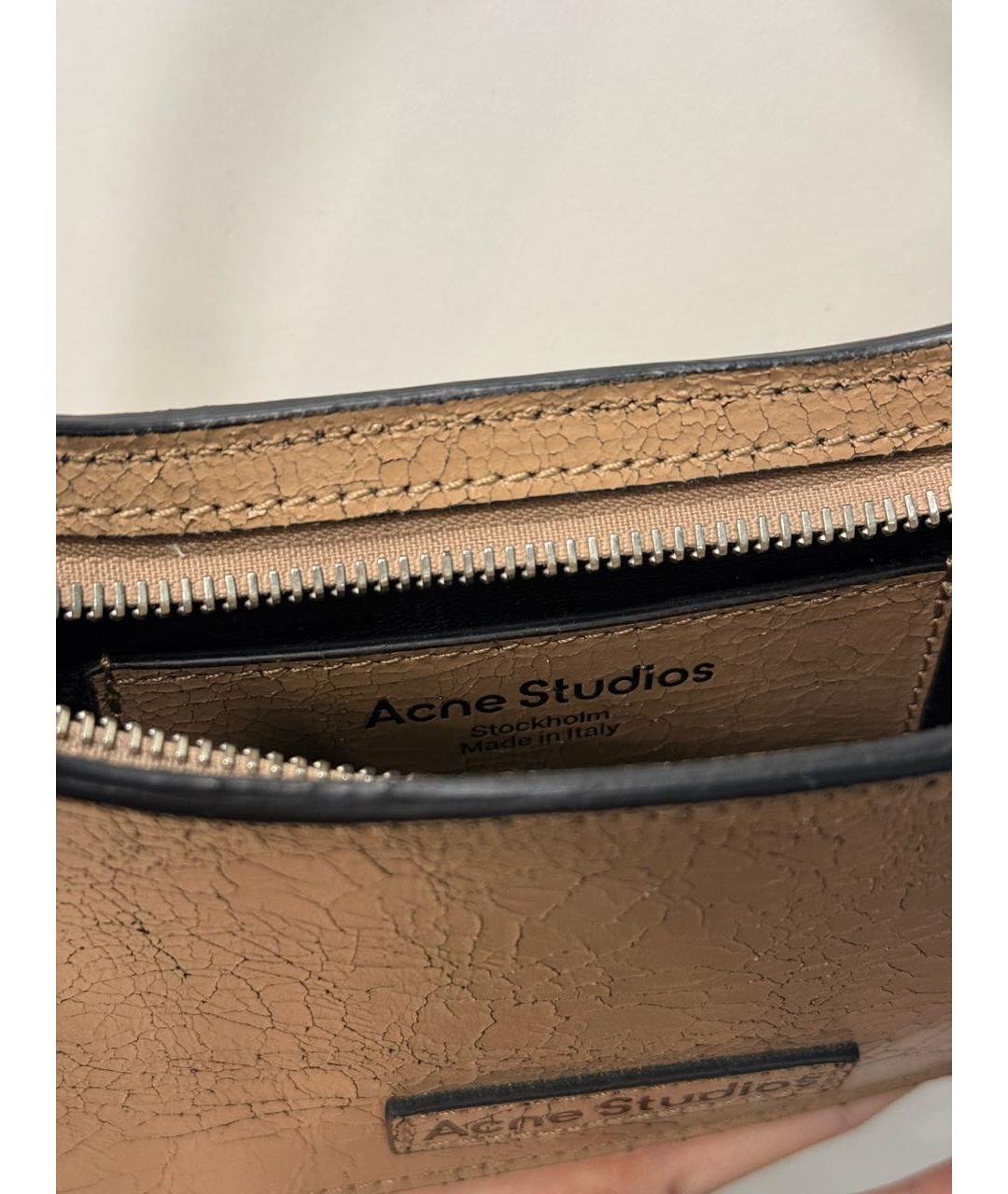 ACNE STUDIOS Бежевая кожаная сумка через плечо, фото 4