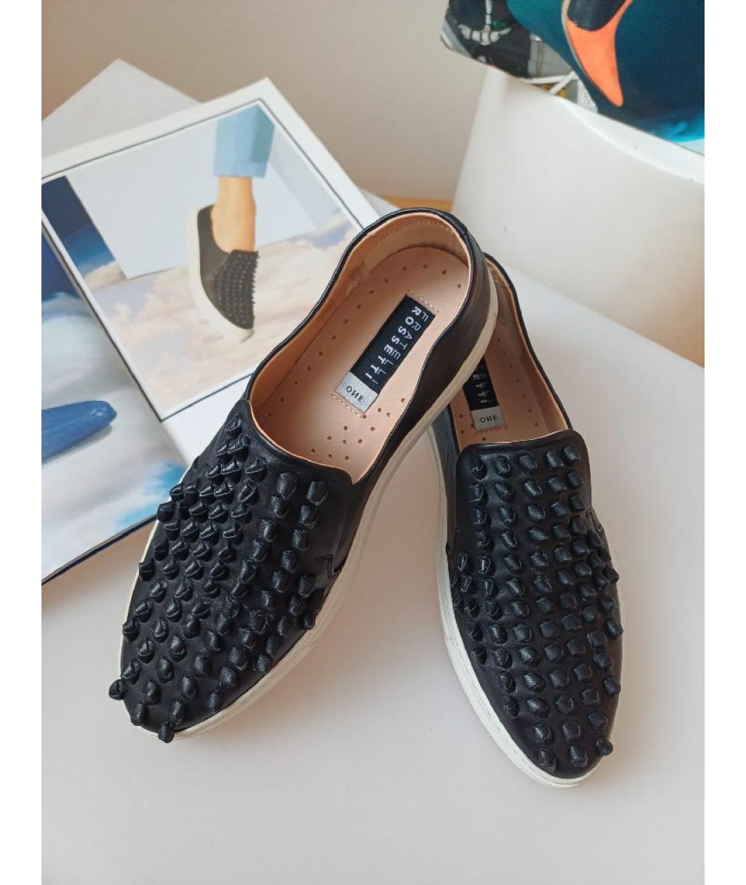 FRATELLI ROSSETTI Черные кожаные слипоны, фото 2