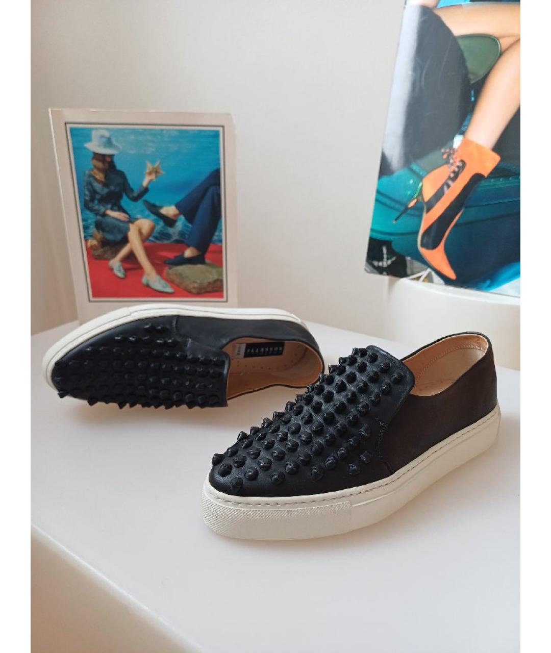 FRATELLI ROSSETTI Черные кожаные слипоны, фото 3