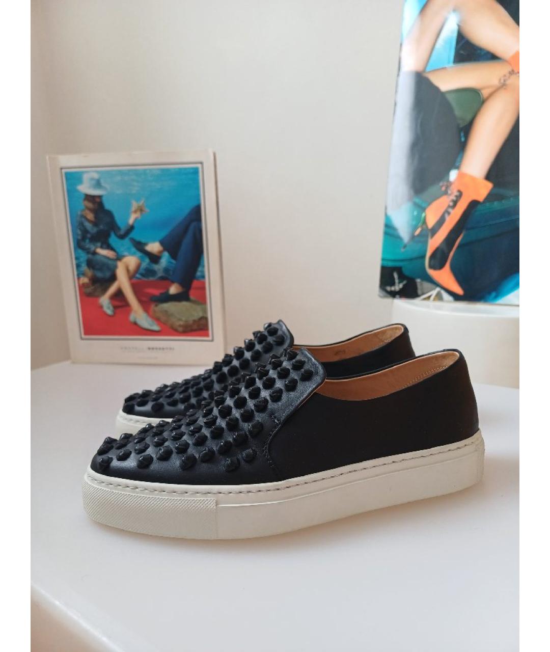 FRATELLI ROSSETTI Черные кожаные слипоны, фото 6