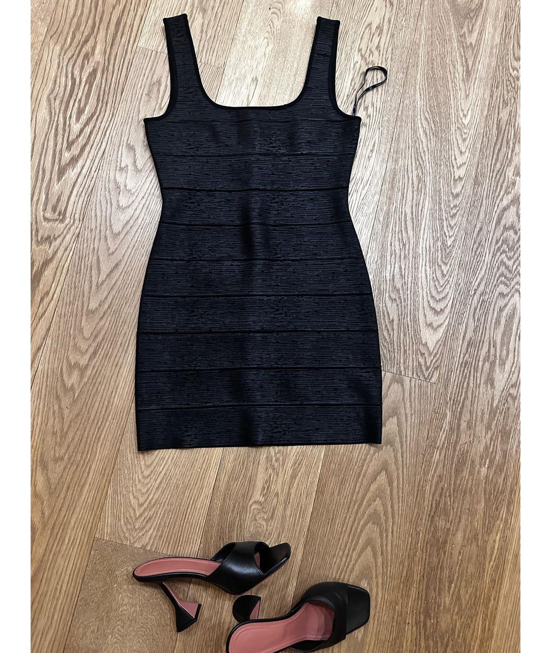 HERVE LEGER Черное коктейльное платье, фото 4