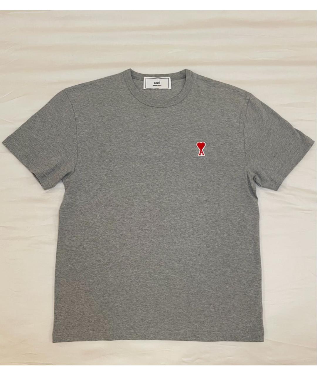 Ami Paris Серая хлопковая футболка, фото 6